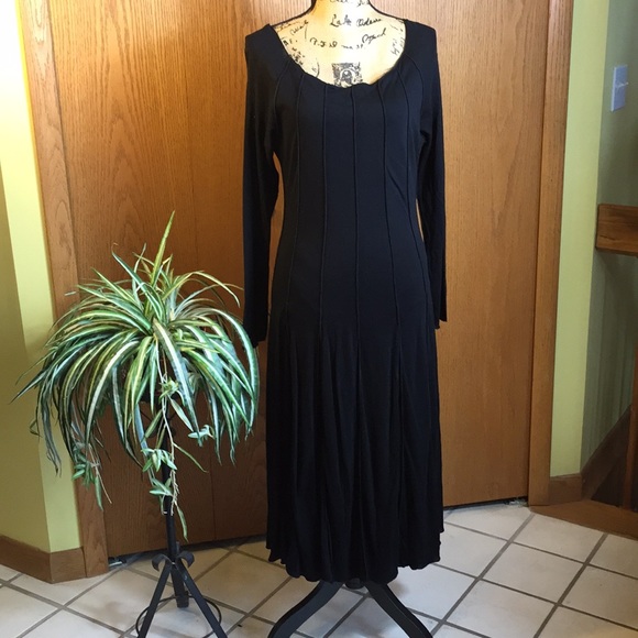 Charles Nolan Dresses & Skirts - New Charles Nolan black dress w sheer sleeve. L